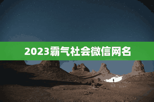 2023霸气社会微信网名(微信网名社会霸气网名)